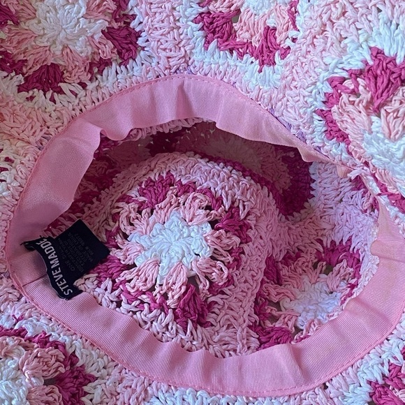 STEVE MADDEN Crochet Straw Paper Wide Brim Hat Bohemian Inspired OS NEW - Picture 8 of 10